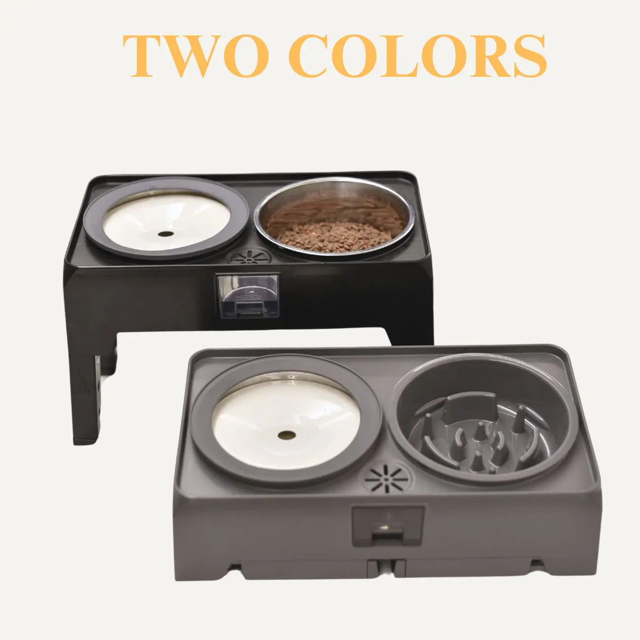 2-in-1 Adjustable Raised Dog Feeder With Double Stainless Steel Bowls For Small Medium & Large Dogs And Cats - Promotes Healthy